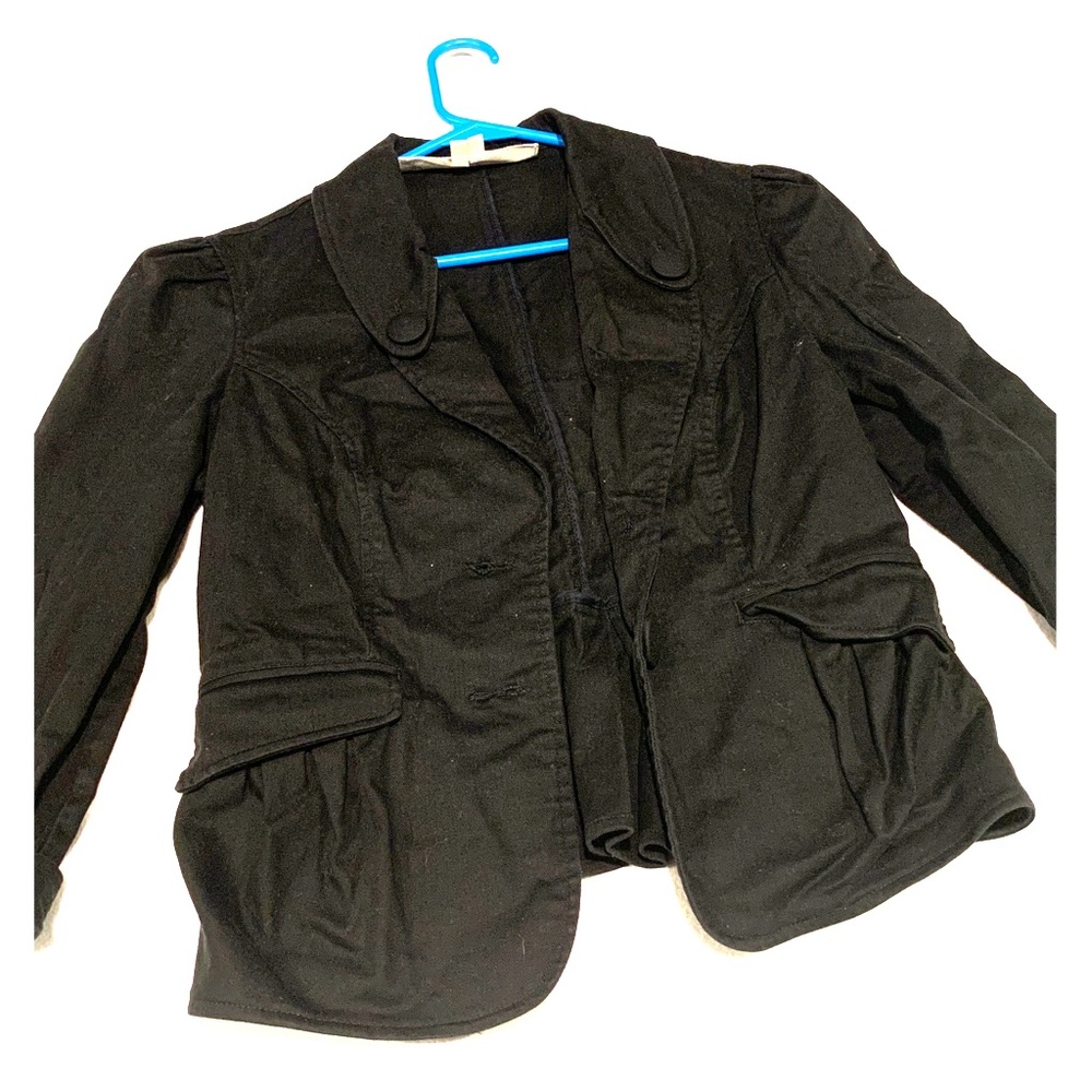 Black 2 button jacket stretchy size L